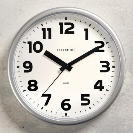 Wall clock, series: classic, smooth move, d = 22.5 cm, gray