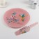 Glass cake with a shoulder blade "Hummingbird", d = 30 cm, blade 26.5 × 7 cm, pale pink color