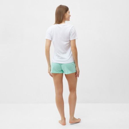 Kit (T-shirt, shorts) Home female, white/green color, rr 48-2