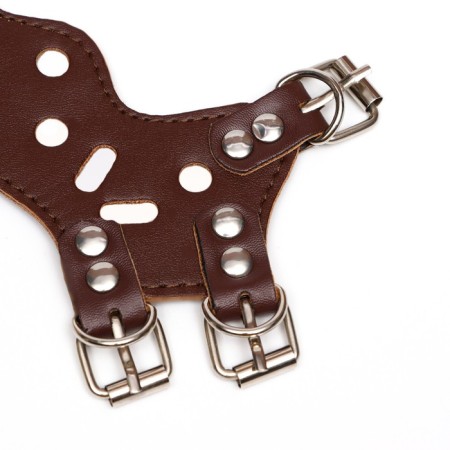 Muzzle of pressed leather adjustable, No. 1, DN 4.5 cm, ohm 13-20 cm, brown-5