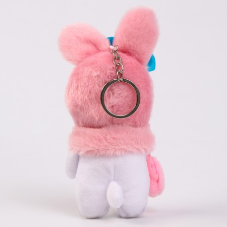 Soft toy "Bunny in a hat" on a key fob, 12 cm-2