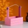 Wooden Kashpo 25.5 × 15 × 30 cm "AROMA", handle rope, pink coral Provence