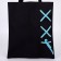 Shoper with tape, black color, 35 x 1 x 40 cm
