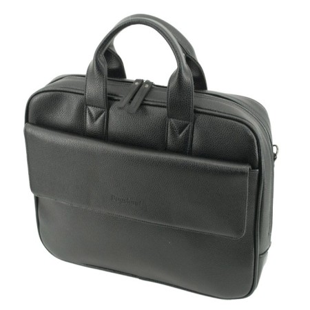 Male bag, genuine leather, black 38x9x44 cm