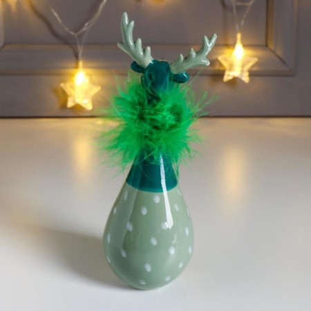 Souvenir Ceramics "Losik, Drill Pattern" Green, Pooh 16.6x6x6 cm-2