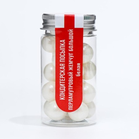 Confectionery sprinkling "mother -of -pearl pearls", white, 50 g-1