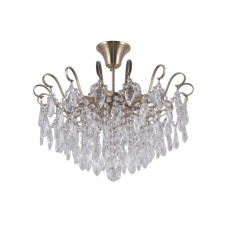 Ceiling light ESCADA, 664/8P. 8x40W, e14, 500x500x430 mm, antique bronze color/transparent crystals