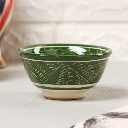 PIALA RISTANA CIRMICA, Green, 8.5 cm, small cognac,-3