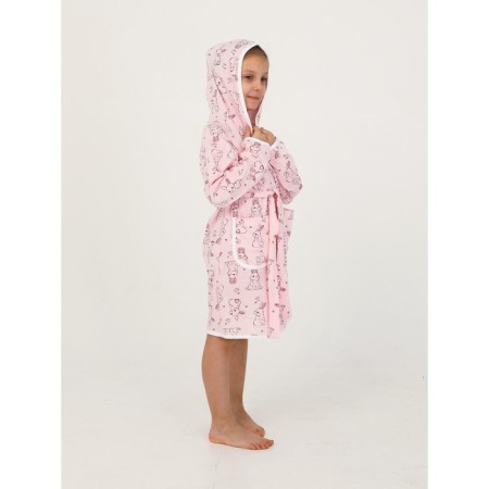 Children's robe with a hood, height 128 cm-5