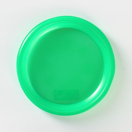 Plastic plastic disposable, d = 21 cm, green color, 12 pcs/un-1