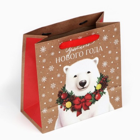 Craft square “New Year's bear”, 22 x 22 x 11 cm, New Year-4