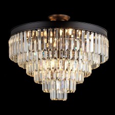 Crystal chandelier Gerhort G22022/9GD+BK+CL, 9x40W, E14, 40x60x60 cm, Golden color