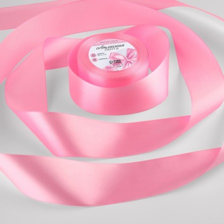 Satin tape, 50 mm × 23 ± 1 m, pale pink color No. 147