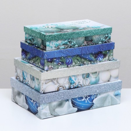 Set of boxes 4 in 1 "Winter Tale", 30 x 20 x 8 - 24 x 14 x 5 cm-1