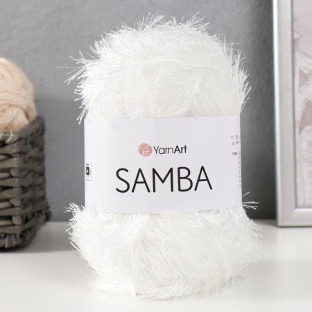 Yarn "Samba" 100% polyester 150m/100g (01 white)