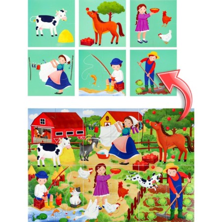 Bilateral puzzle 6+1 "farm", 24 elements-1