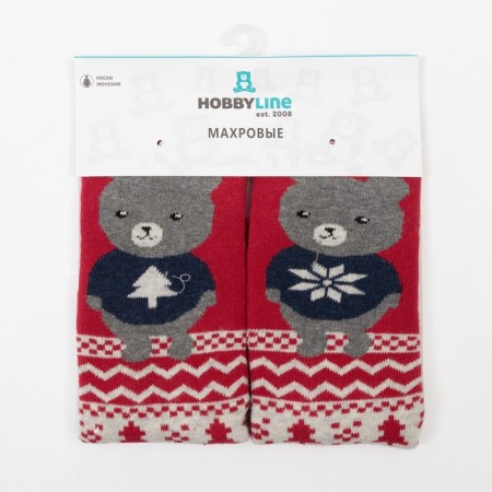 Women's socks, red color, size 23-25-3