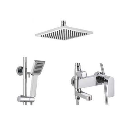 Bravat Real F6333367CP-A-RUS shower system, Upper shower of a round shape 200 mm, chrome-1