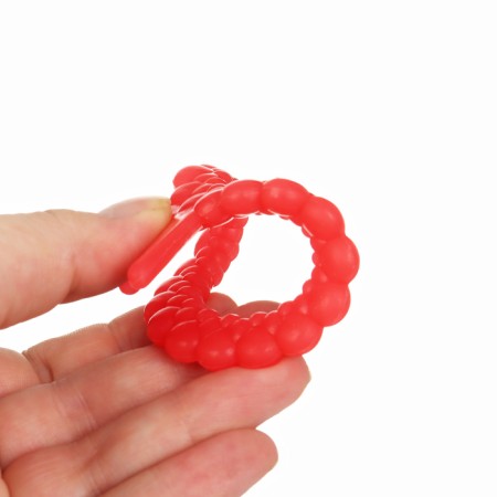 Silicone teether "strawberry", mix color, button-5