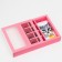 Box for 8 sweets + chocolate, with a window, pink, 17.7 x 17.85 x 3.85 cm