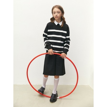 Sweater Knitted Children's Amarobaby Strip, Height 152 cm, Black Color-6