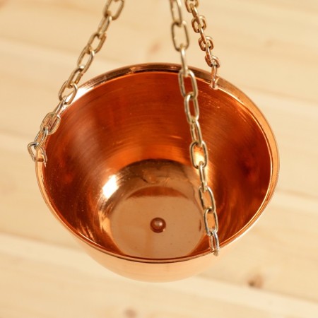 Grass and Himalayan salt bowl suspended with a dispenser d = 12cm, v = 0.4l-1