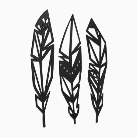 Wind -up decoration for the interior, panel on the wall made of wood "feathers", 3 modules-4