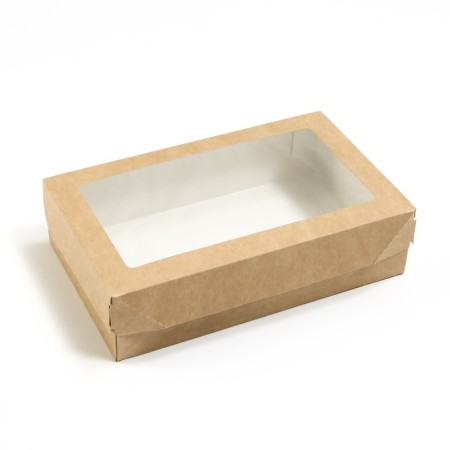 Packaging for products, craft with a window, 23 x 14 x 6 cm, 1.9 liters