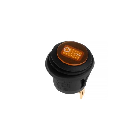 Switch moist -covered round yellow with backlight, 250 V, 6 A, 3 contacts