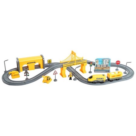 Railway for children "Construction venue", 66 items, on batteries-9