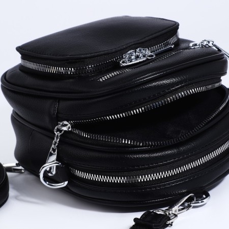 Bag-rug-rug on lightning, 3 outer pockets, long belt, black color-8