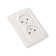 Double socket Kranz ceramics, without grounding, hidden installation, 10a, white KR-78-0219