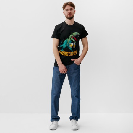 Male T -shirt "Pivozaur" p. 48, black-1