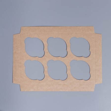Capcake box, confectionery packaging with a nameplate, 6 cells, “Gift for you”, 23.5 x 16 x 10 cm-5
