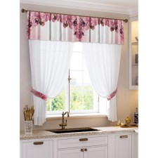 A set of curtains for the kitchen Veronika Tulle (294x160cm), Lambrequin (290x40 cm), pickups, PE 100%