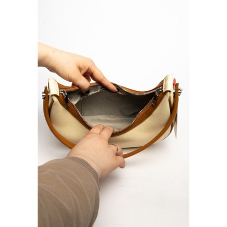 Cross-Body Bag, eco-leather, ludor beige, 28x7x14 cm-4