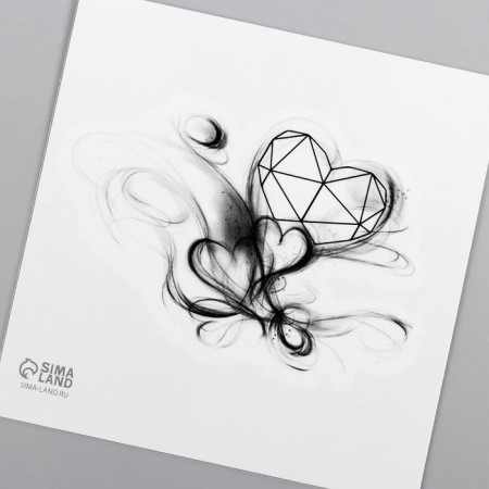 Black Black Tattoo “Black. Hearts” 6x6 cm-5
