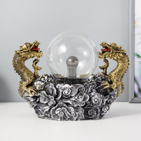 Plasma ball "Dragons" gold 23x12x18 cm Risalux-4