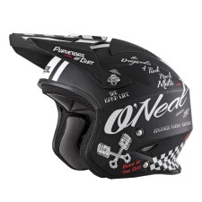 The helmet is open o’neal Slat Torment, matte, size m, black, white