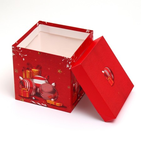 New Year. Box gift New Year's folding "toys" 15x15x15 cm.-3