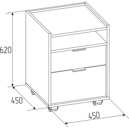 Office cabin "Flex 28", 450 × 450 × 620 mm, color of oak shavinigan-2