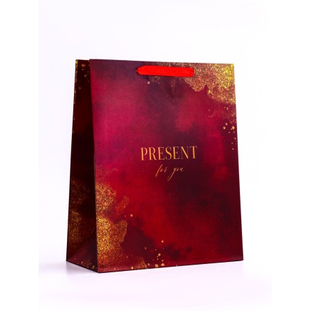 Package Gift Vertical "Red Gold", M 26 × 32 × 12 cm-1