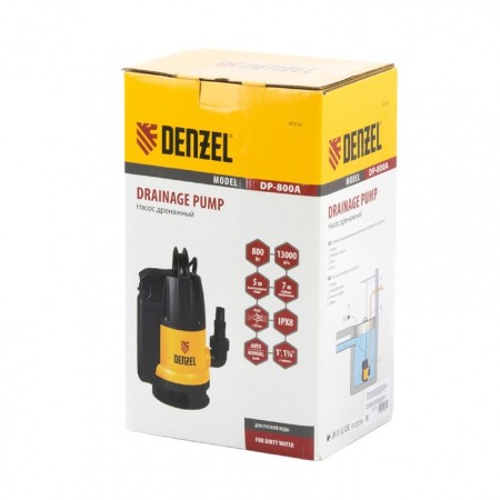 Drainage pump Denzel DP800A, 800 W, rise 5 m, 13000 l/h, rental cable 10m-3