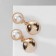 Clips "Busina", white color in gold