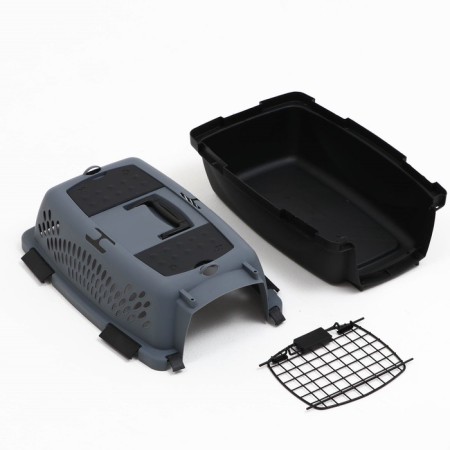 Carriage for animals with a metal door, 49 x 32 x 27, gray-9