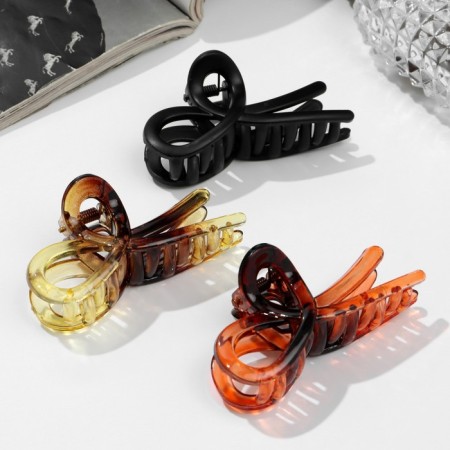 Hair crab "gloss" bow, 7 cm, mix-1