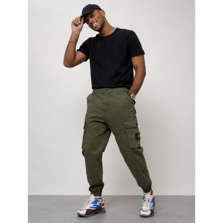 Cargo jeans men, size 44, khaki color-9