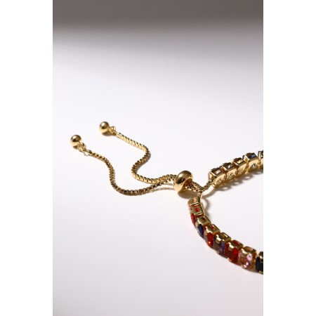 Bracelet with rhinestones "shine" on a puff, colored in gold-2