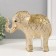 Souvenir Polystone "Golden Elephant with Geometric Patterns" 20x7.5x16.5 cm