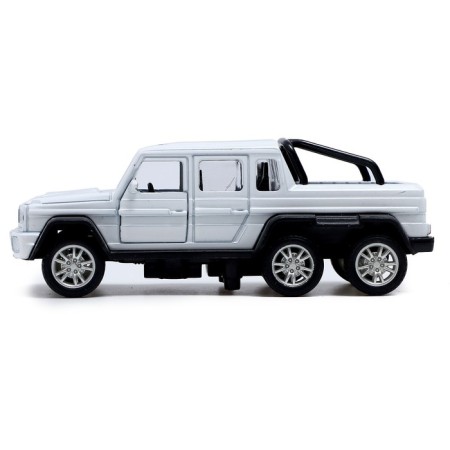Metal machine "Jeep 6x6", 1:32, inertia, white color-1